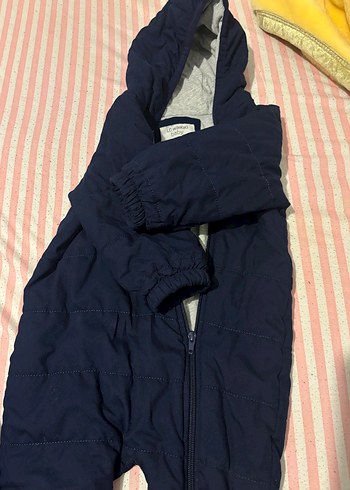 Koyu Mavi Fermuarlı Bebek Tulum mont - Görsel 3