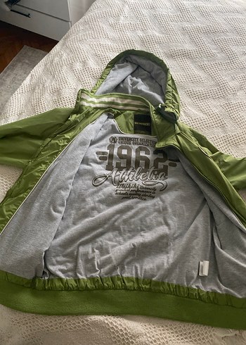 Erkek Çocuk Haki Fermuarlı Street Wear Ceket - Görsel 2