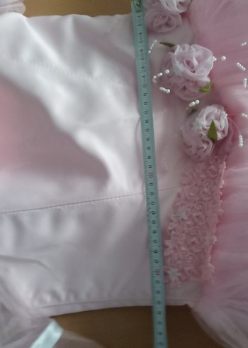 Pembe gece elbisesi, özel dikim 4 kat etek - Görsel 4