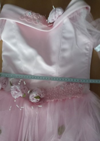 Pembe gece elbisesi, özel dikim 4 kat etek - Görsel 9