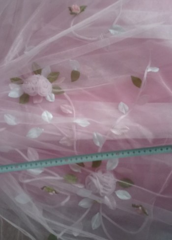 Pembe gece elbisesi, özel dikim 4 kat etek - Görsel 7