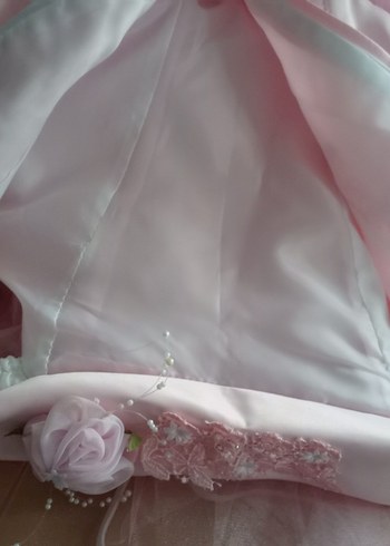 Pembe gece elbisesi, özel dikim 4 kat etek - Görsel 6