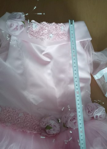 Pembe gece elbisesi, özel dikim 4 kat etek - Görsel 10