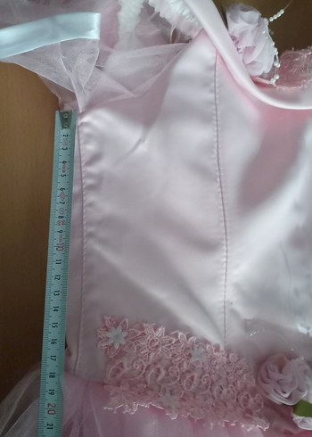 Pembe gece elbisesi, özel dikim 4 kat etek - Görsel 3