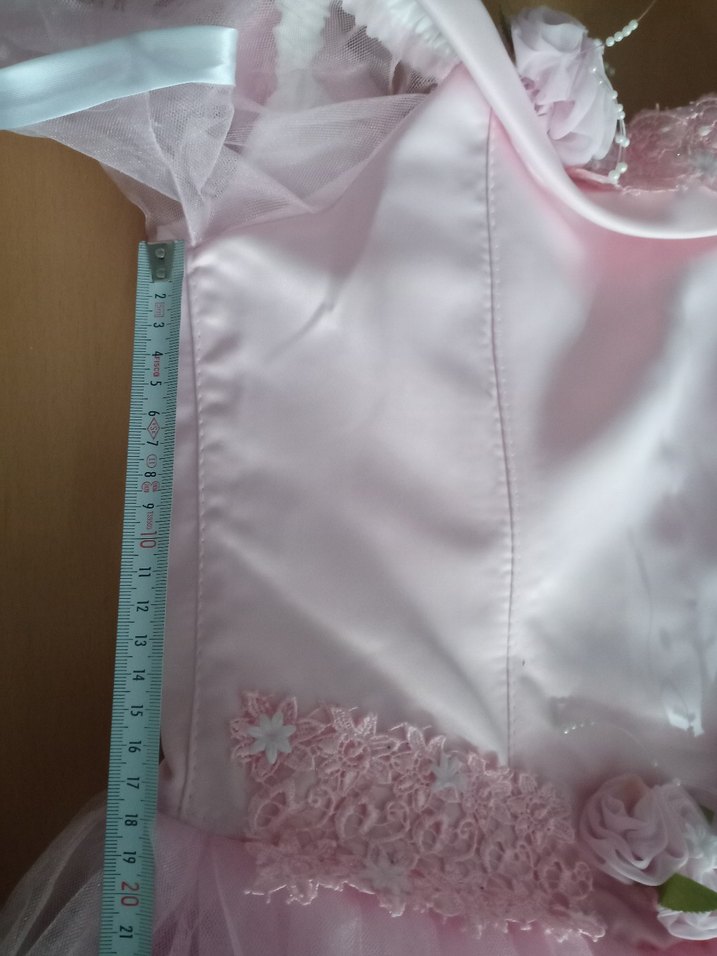 Pembe gece elbisesi, özel dikim 4 kat etek - Görsel 3