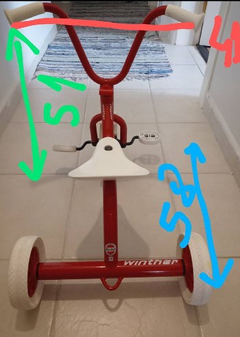 Kırmızı Üç Tekerlekli Bisiklet Çocuklar İçin - Görsel 7