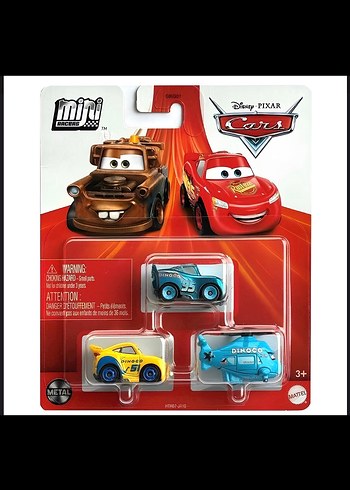 Disney Pixar 3lü Mini cars seti