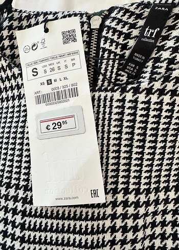 Zara Siyah Beyaz Kazayagi Sik Elbise