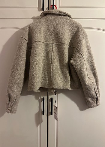 xs Beden ten rengi Renk Beyaz Kısa Tüylü Denim Ceket