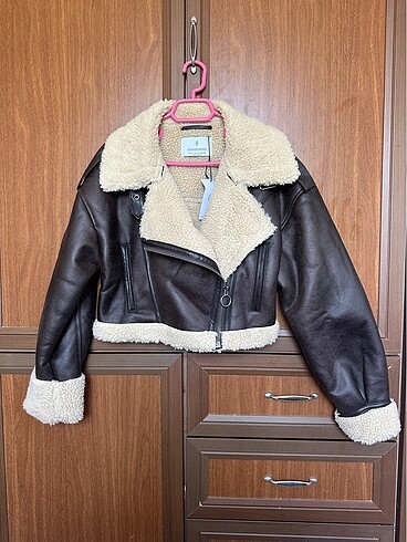 m Beden kahverengi Renk Stradivarius biker ceket