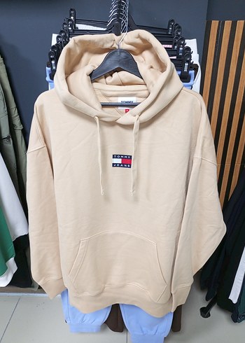 Tommy Hilfiger Bej Kapusonlu Sweatshirt