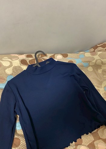 Kadın Lacivert Yüksek Yaka Uzun Kollu Triko - Görsel 2