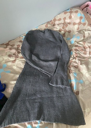 Kadın Gri Uzun Kollu Boğazlı Triko Kazak - Görsel 2