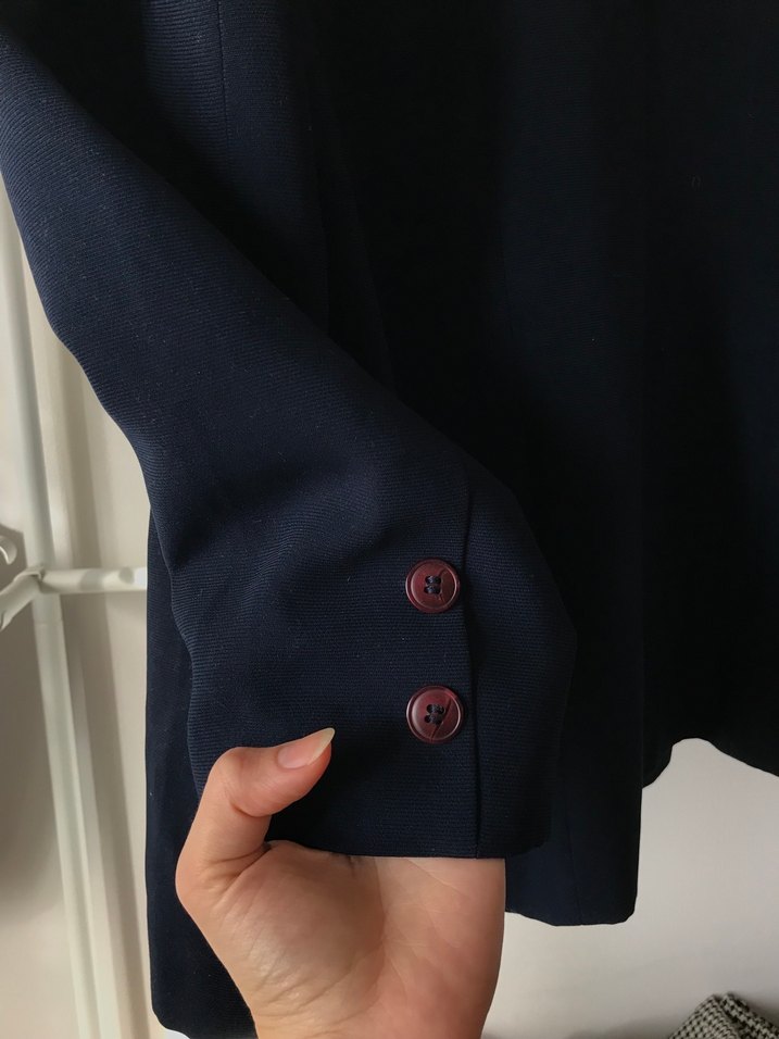 Oversize Lacivert Blazer Ceket - Görsel 5