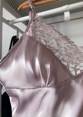 Babydoll Saten Bluz/Gecelik - Görsel 7