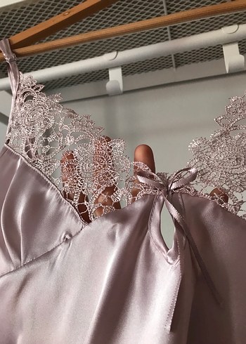 Babydoll Saten Bluz/Gecelik - Görsel 6