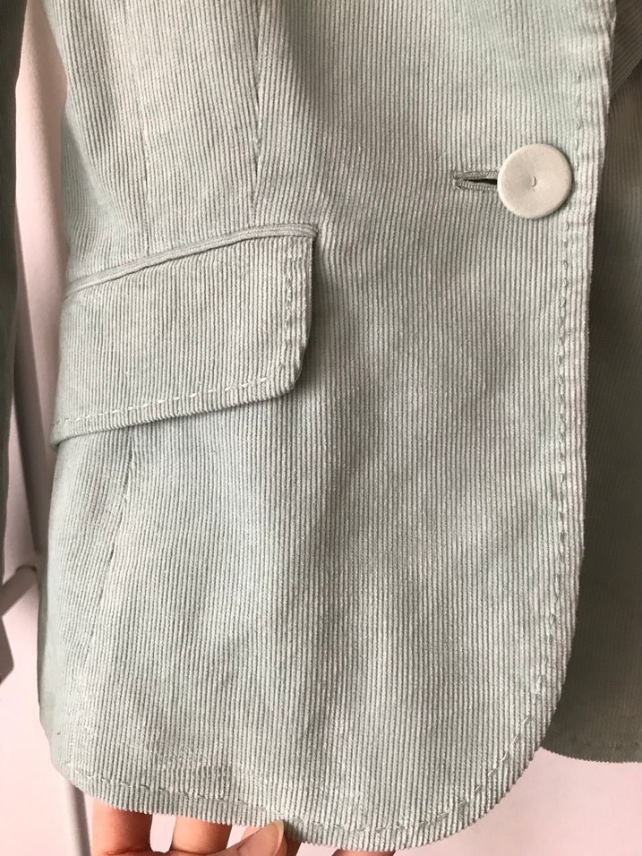 Mango Kadife Bebek Mavi Blazer - Görsel 3