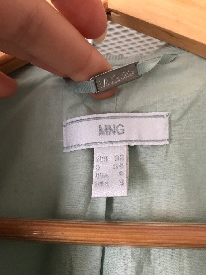 Mango Kadife Bebek Mavi Blazer - Görsel 4