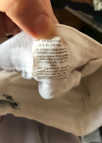 Beyaz İspanyol Paça Kot Pantolon - Görsel 6