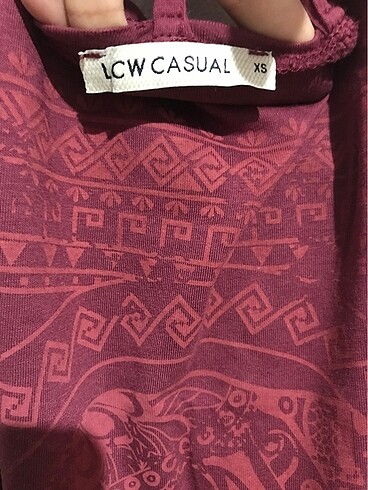 xs Beden bordo Renk İpli Boho Tshirt