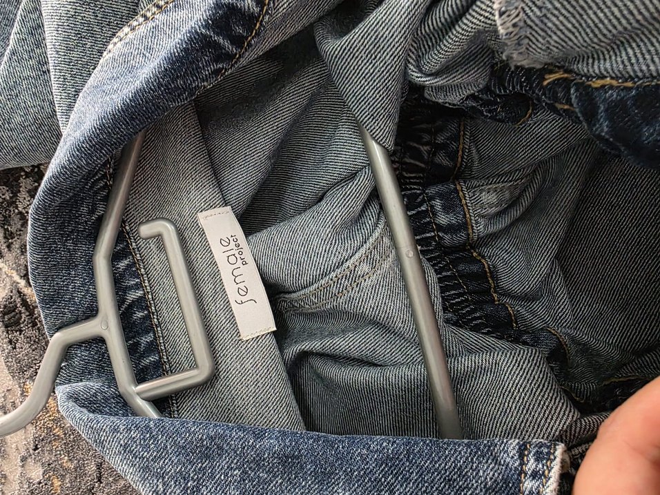 Kadın Gri Denim Kemerli Tulum - Görsel 2