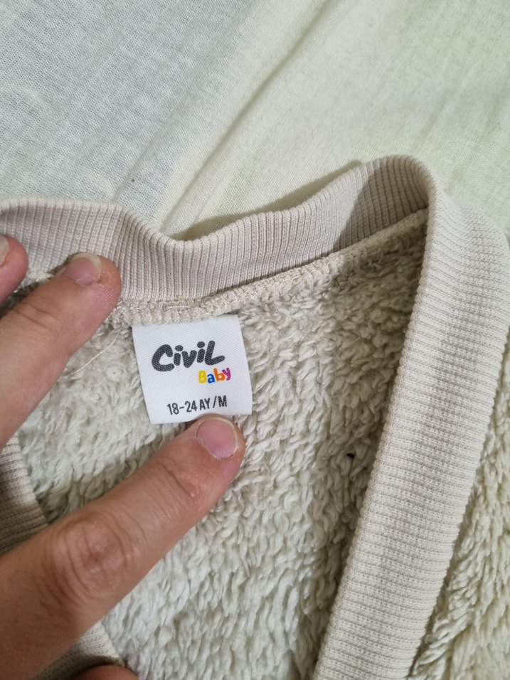 Bej Düğmeli Çocuk Kolsuz Yelek - Görsel 2