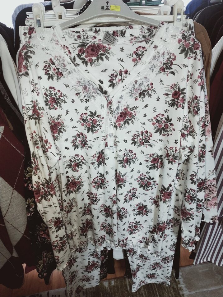 Uzun Kollu Bohem Desenli Kadın Pijama - Görsel 2