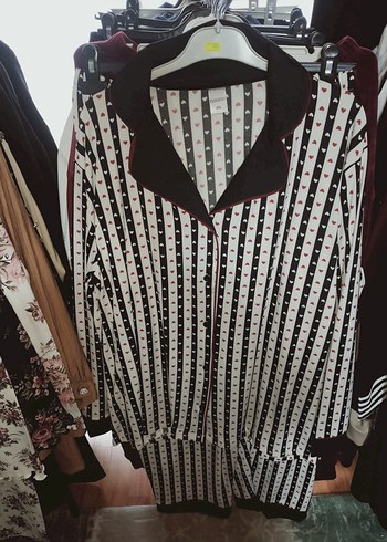 Bordo Düğmeli MODAL Pijama takımı - Görsel 2