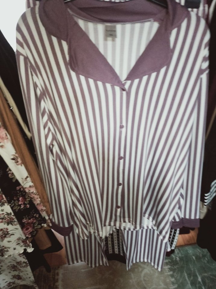 Bordo Düğmeli MODAL Pijama takımı - Görsel 4