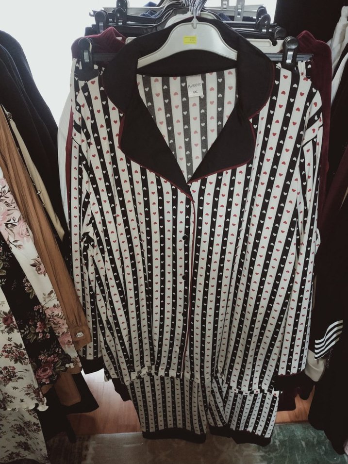 Bordo Düğmeli MODAL Pijama takımı - Görsel 2