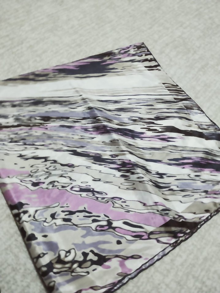 Kadın Mor Gri Desenli Modern Eşarp - Görsel 2