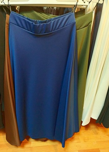 Kahverengi Uzun Salaş Kadın Etek Scuba Kumaş - Görsel 3