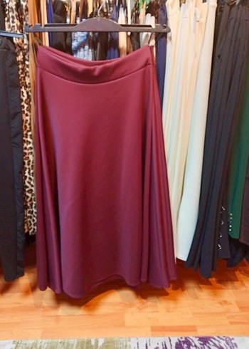 Kahverengi Uzun Salaş Kadın Etek Scuba Kumaş - Görsel 2