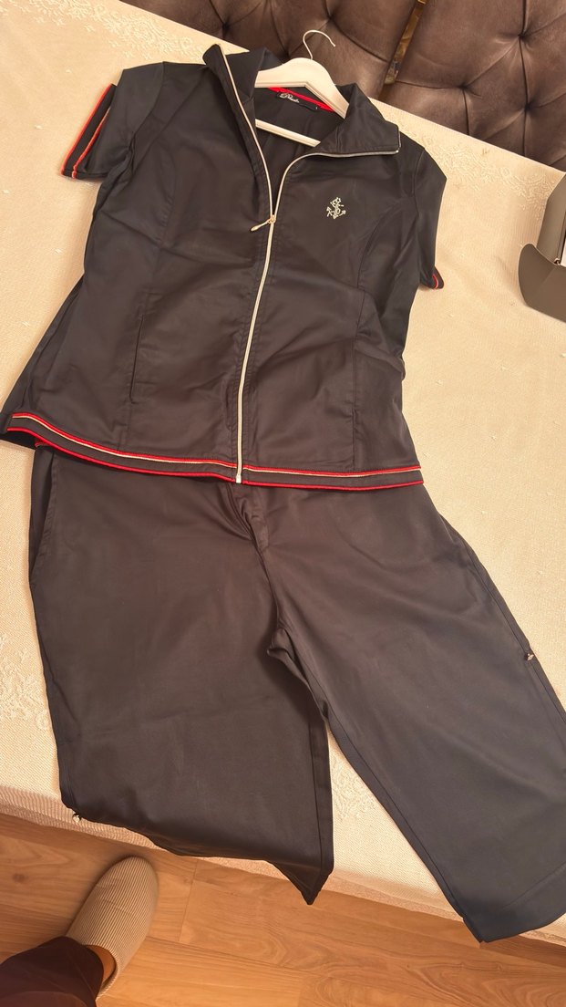 Fermuarlı Siyah alt üst bermuda takım - Görsel 3