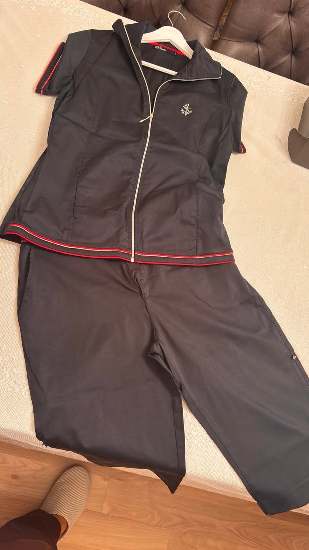 Fermuarlı Siyah alt üst bermuda takım - Görsel 2