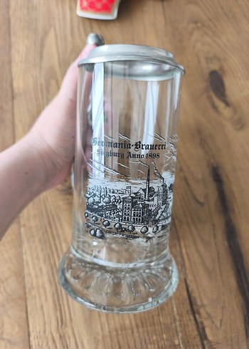Anno 1898 Baskılı Cam Bira Bardağı tankart