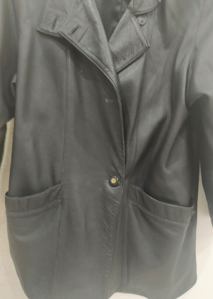 AMERİCAN VİNTAGE HAKİKİ DERİ CEKET SİYAH - Görsel 5