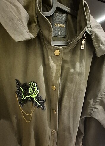 SETRMS BROŞ ve TÜL DETAYLI MEVSİMLİK CEKET S/M - Görsel 6