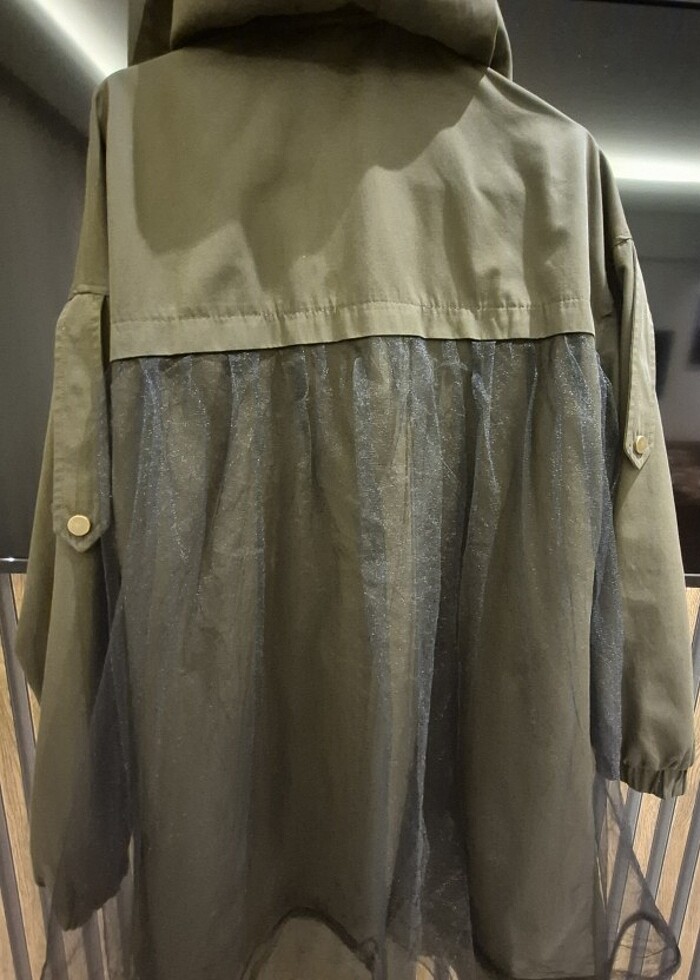 SETRMS BROŞ ve TÜL DETAYLI MEVSİMLİK CEKET S/M - Görsel 2