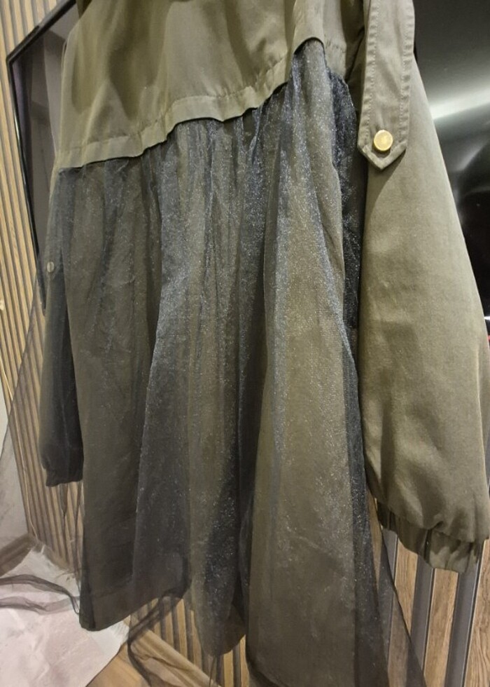 SETRMS BROŞ ve TÜL DETAYLI MEVSİMLİK CEKET S/M - Görsel 3