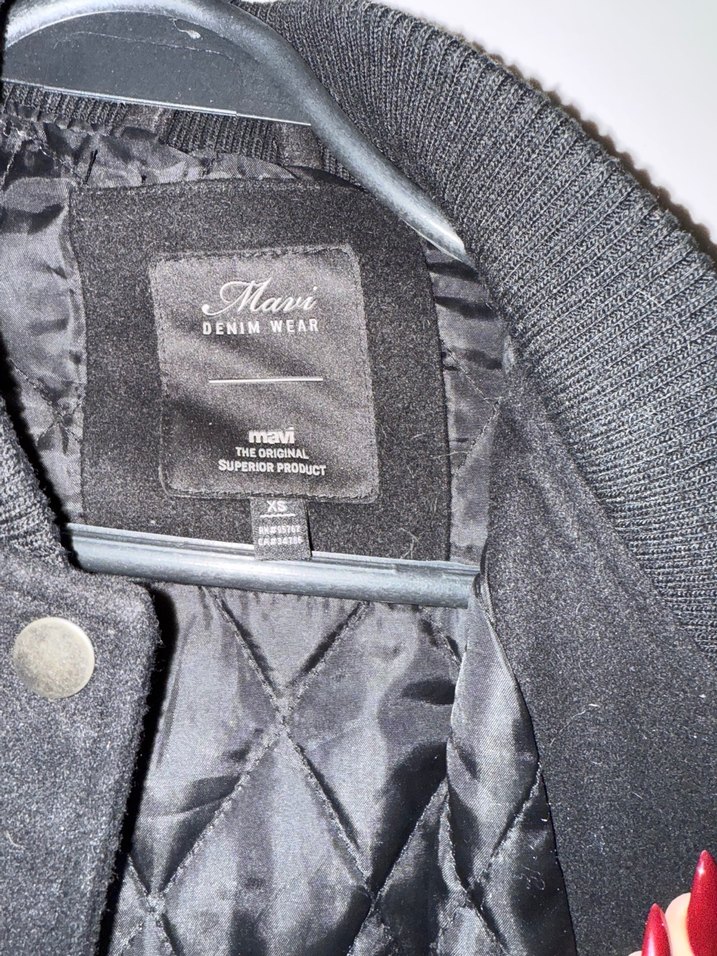 Siyah Deri Kadın Bomber Ceket - Görsel 2