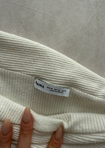 Beyaz Kadın Triko Uzun Kollu Kayık Yaka Kazak - Görsel 2