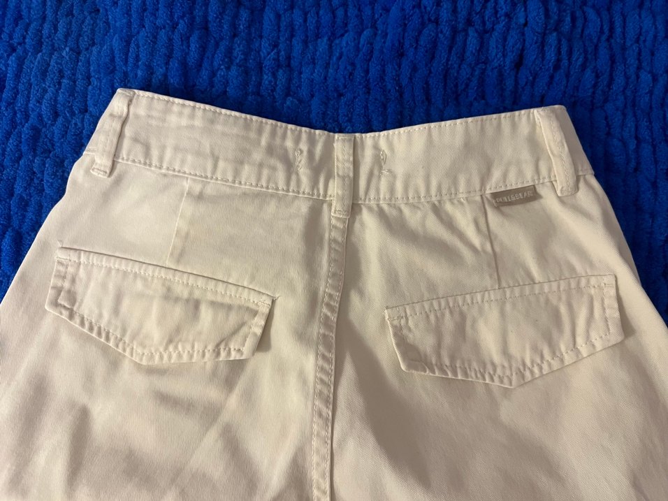 Beyaz Düğmeli Kadın Kargo Pantolon - Görsel 2