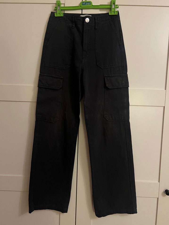 Zara Füme Fermuarlı Kadın Kargo Pantolon - Görsel 3