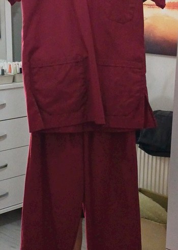kadın Bordo Scrubs - Görsel 4