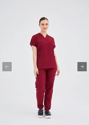 kadın Bordo Scrubs