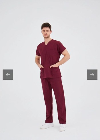 kadın Bordo Scrubs - Görsel 3