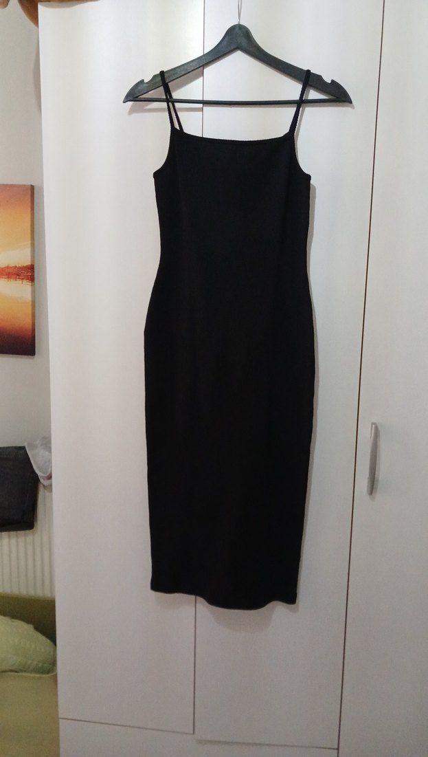 Siyah Uzun Kalem Elbise - Görsel 2