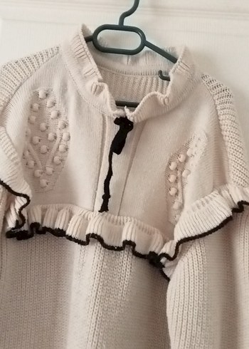 Bej Bohem Tarz Uzun Kollu Örgü Kadın Kazak - Görsel 2