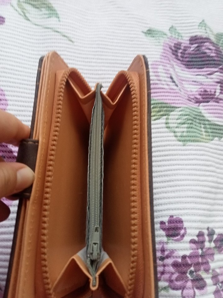 Deri Kadın Cüzdanı, Fermuarlı, Kahverengi - Görsel 2